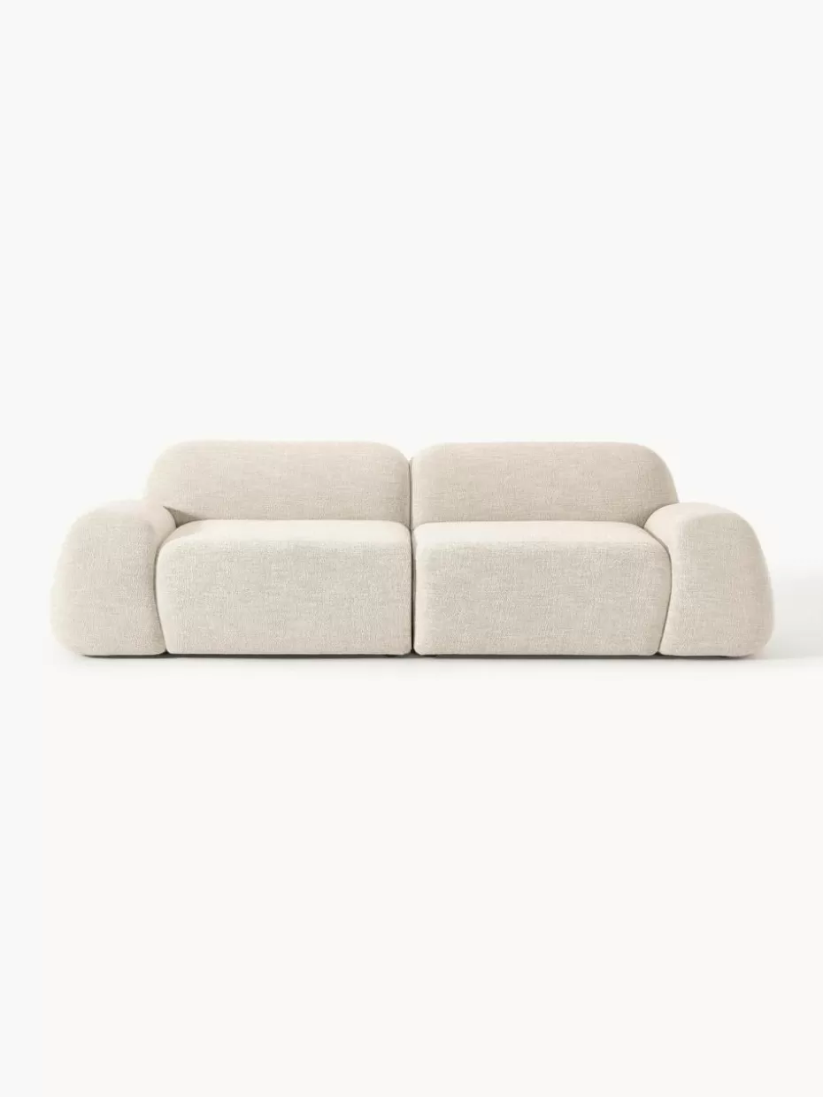 Sofas | Sofaserien-Westwing Collection Modulares Sofa Wolke (3-Sitzer) aus Bouclé Bouclé Hellbeige