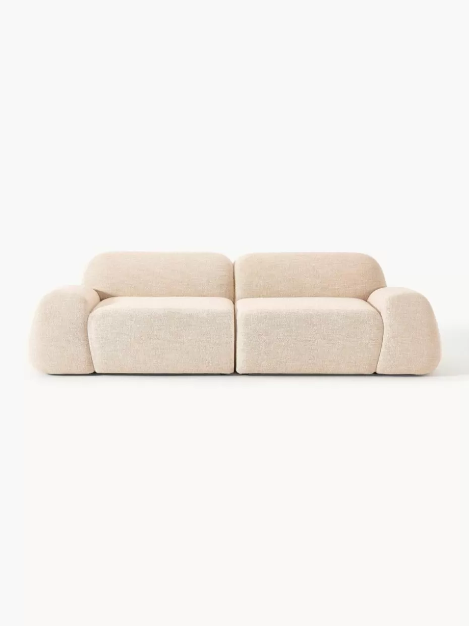 Sofas | Sofaserien-Westwing Collection Modulares Sofa Wolke (3-Sitzer) aus Bouclé Bouclé Peach