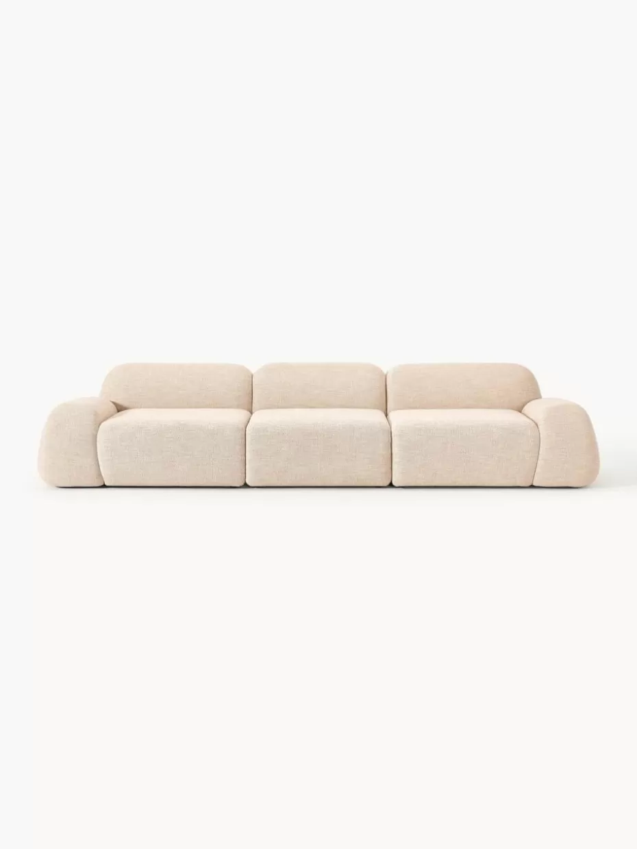 Sofas | Sofaserien-Westwing Collection Modulares Sofa Wolke (4-Sitzer) aus Bouclé Bouclé Peach