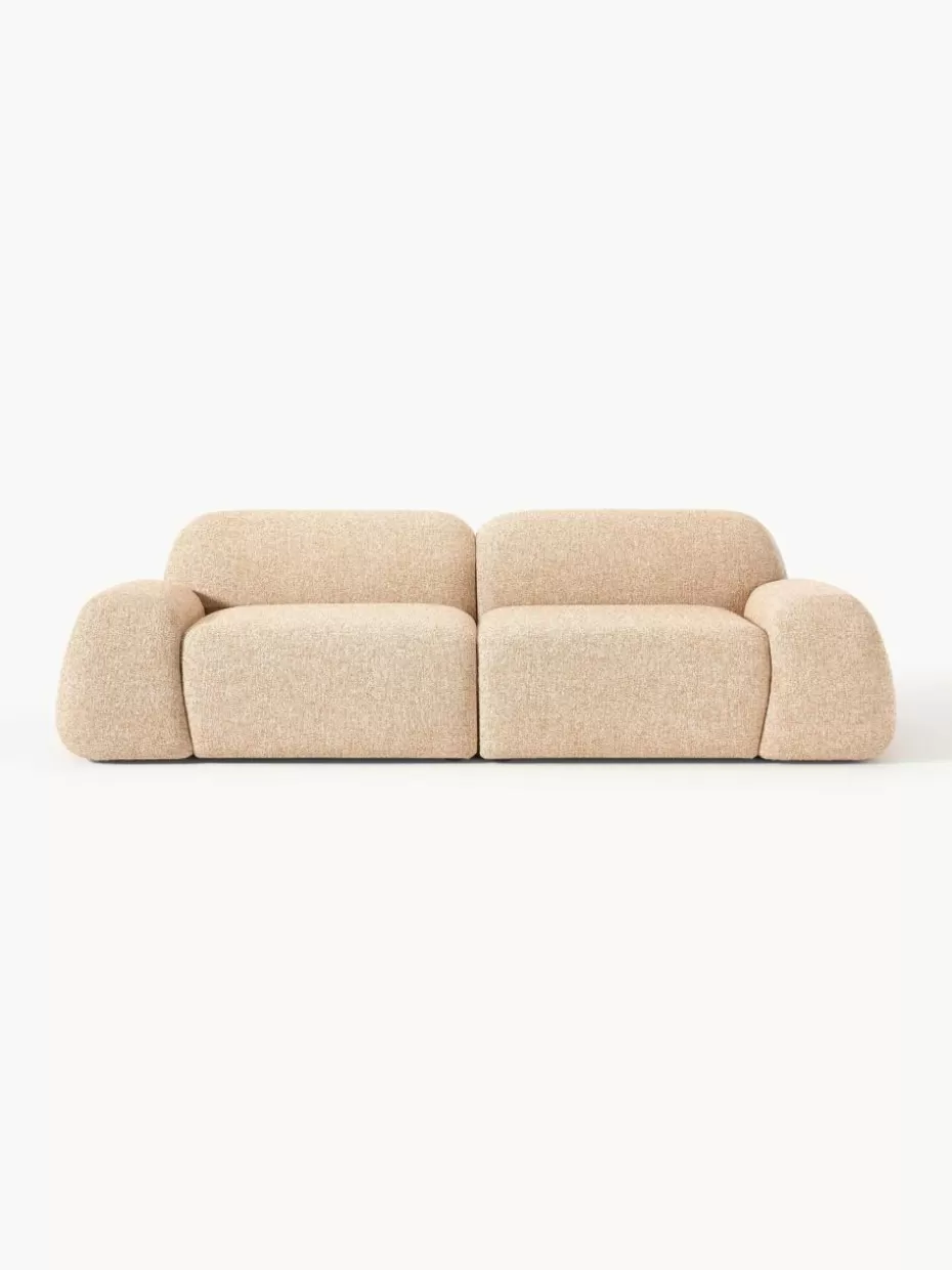 Sofas | Sofaserien-Westwing Collection Modulares Sofa Wolke (3-Sitzer) aus Bouclé Bouclé Orange