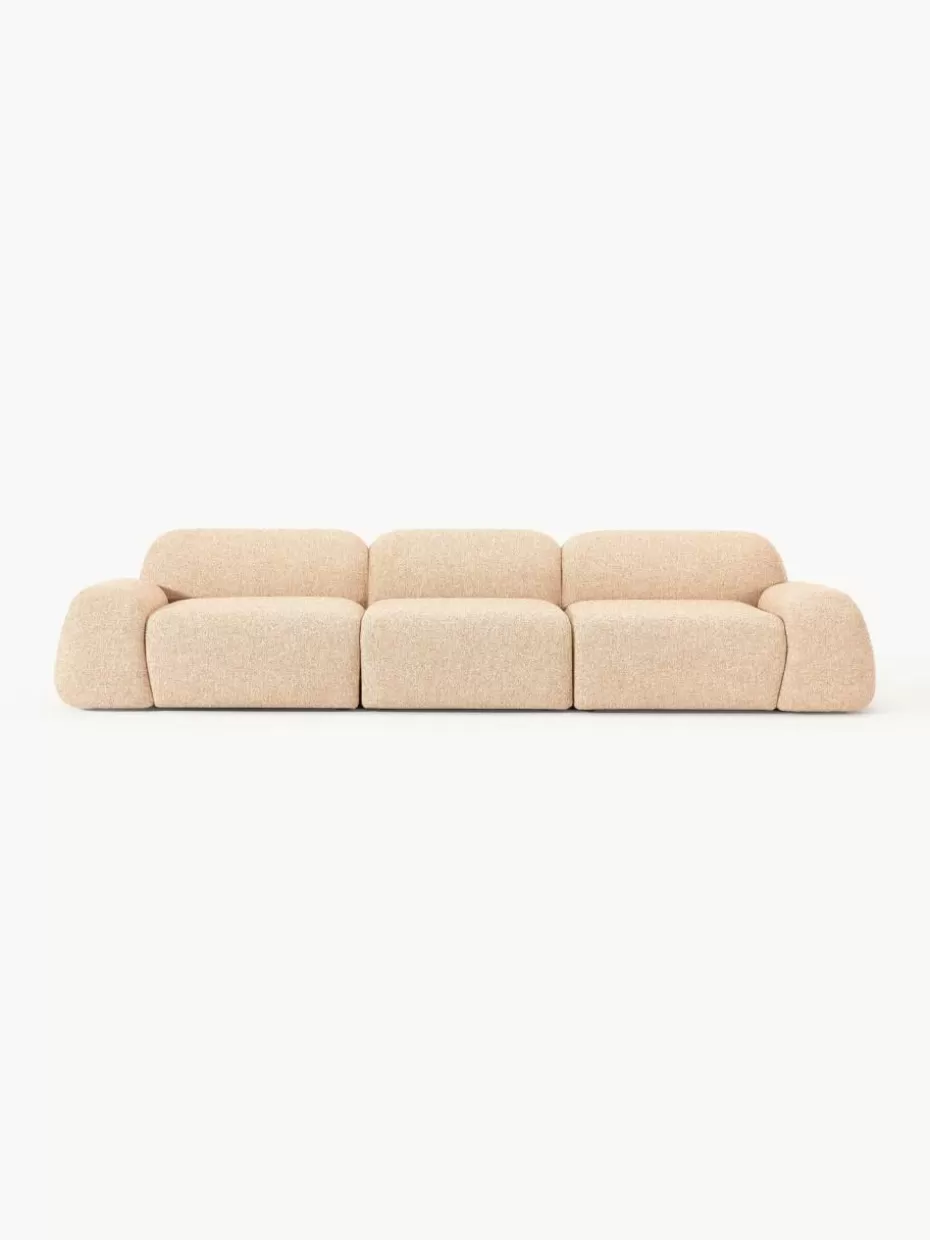Sofas | Sofaserien-Westwing Collection Modulares Sofa Wolke (4-Sitzer) aus Bouclé Bouclé Orange