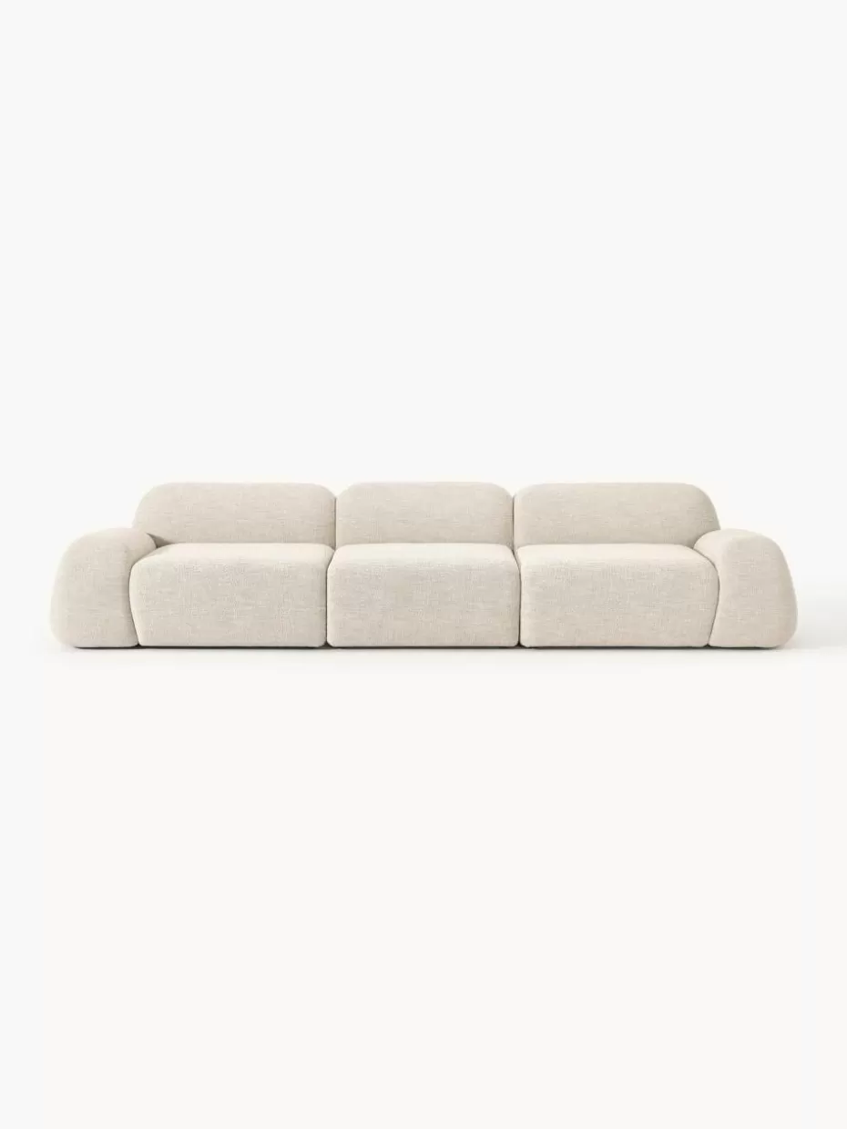Sofas | Sofaserien-Westwing Collection Modulares Sofa Wolke (4-Sitzer) aus Bouclé Bouclé Hellbeige