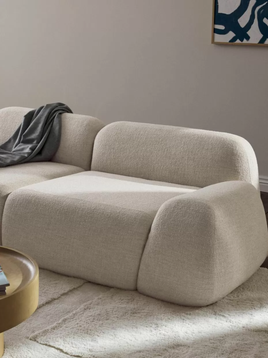 Sofas | Sofaserien-Westwing Collection Modulares Sofa Wolke (3-Sitzer) aus Bouclé Bouclé Hellbeige