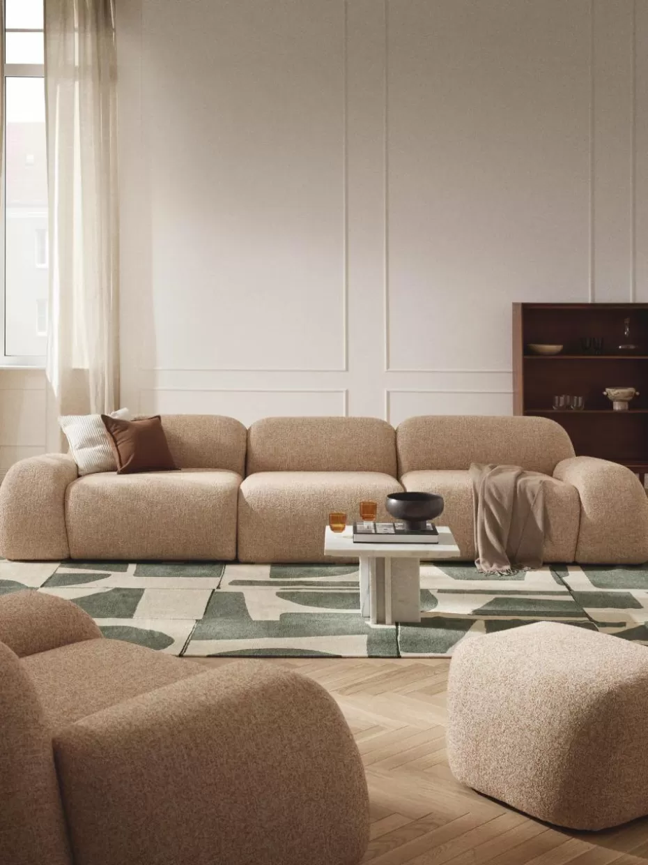 Sofas | Sofaserien-Westwing Collection Modulares Sofa Wolke (4-Sitzer) aus Bouclé Bouclé Orange