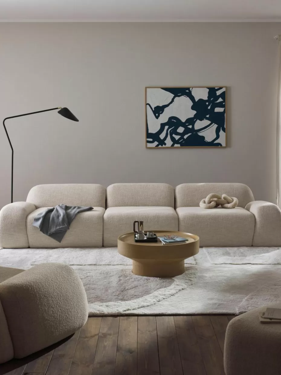 Sofas | Sofaserien-Westwing Collection Modulares Sofa Wolke (4-Sitzer) aus Bouclé Bouclé Hellbeige