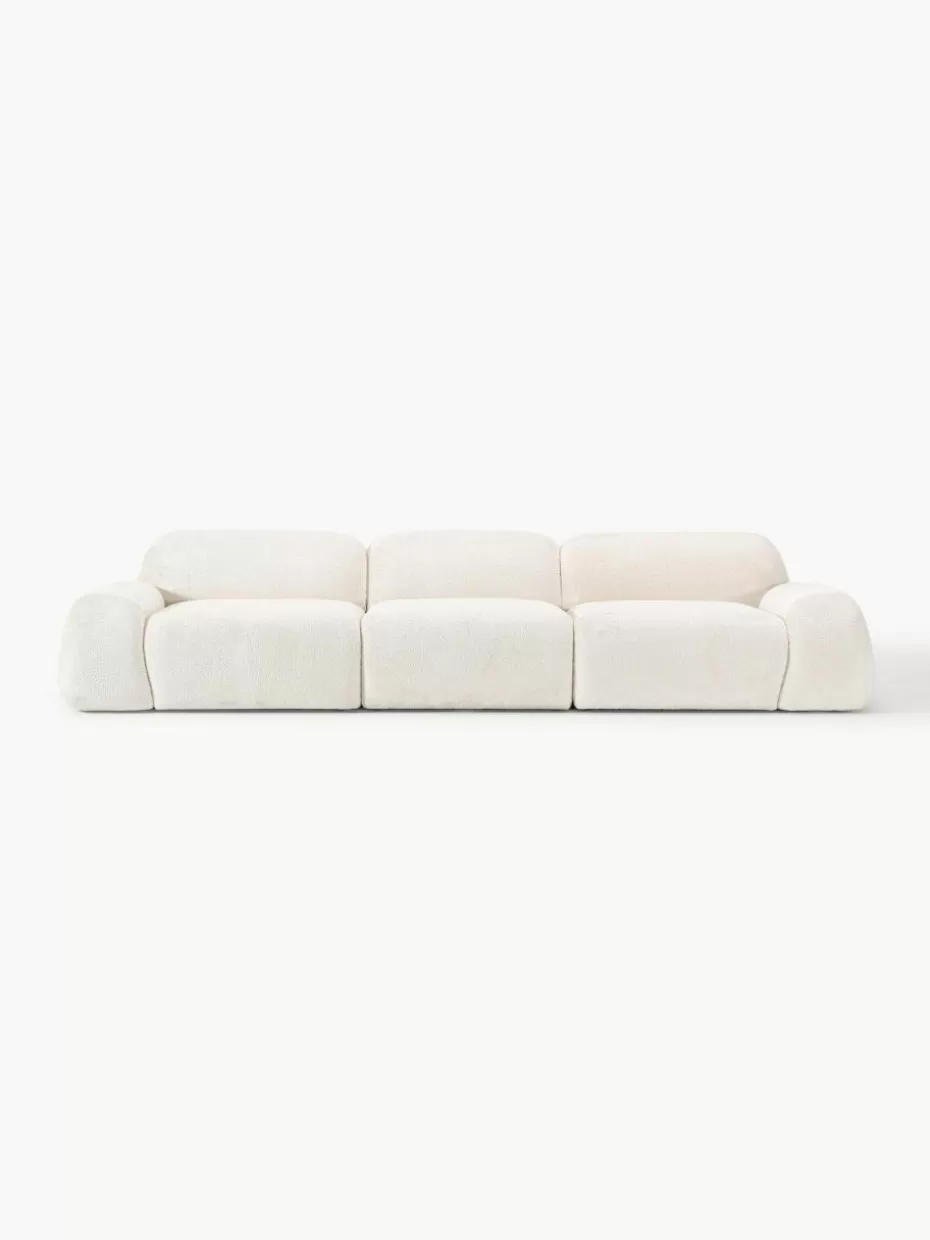 Sofas-Westwing Collection Modulares Sofa Wolke (4-Sitzer) aus Teddy-Bouclé Teddy-Bouclé Off White