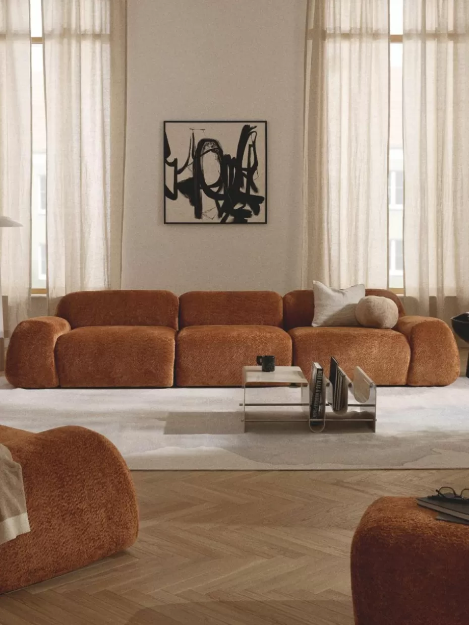 Sofas | Sofaserien-Westwing Collection Modulares Sofa Wolke (4-Sitzer) aus Teddy-Bouclé Teddy-Bouclé Terrakotta