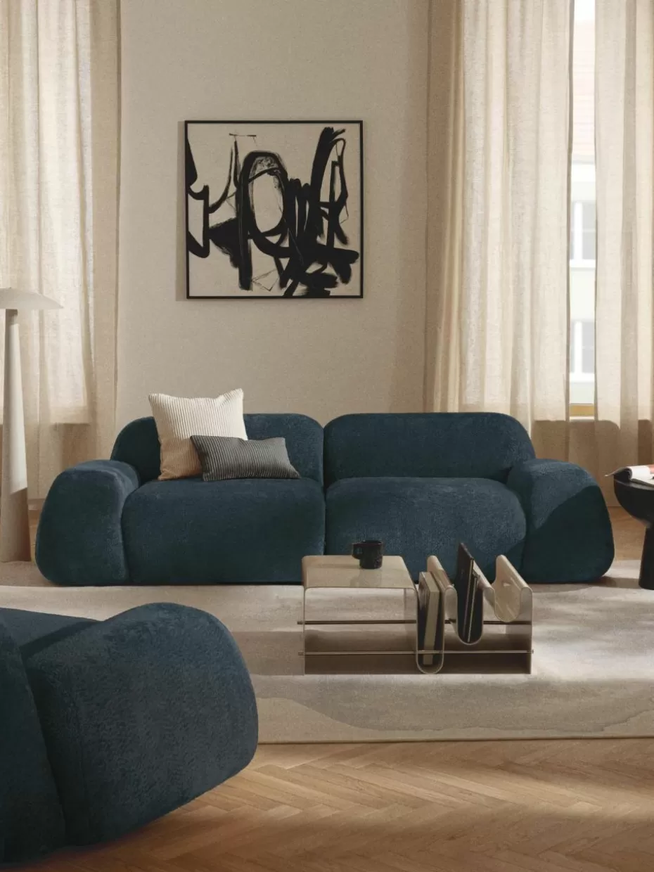 Sofas | Sofaserien-Westwing Collection Modulares Sofa Wolke (3-Sitzer) aus Teddy-Bouclé Teddy-Bouclé Petrol