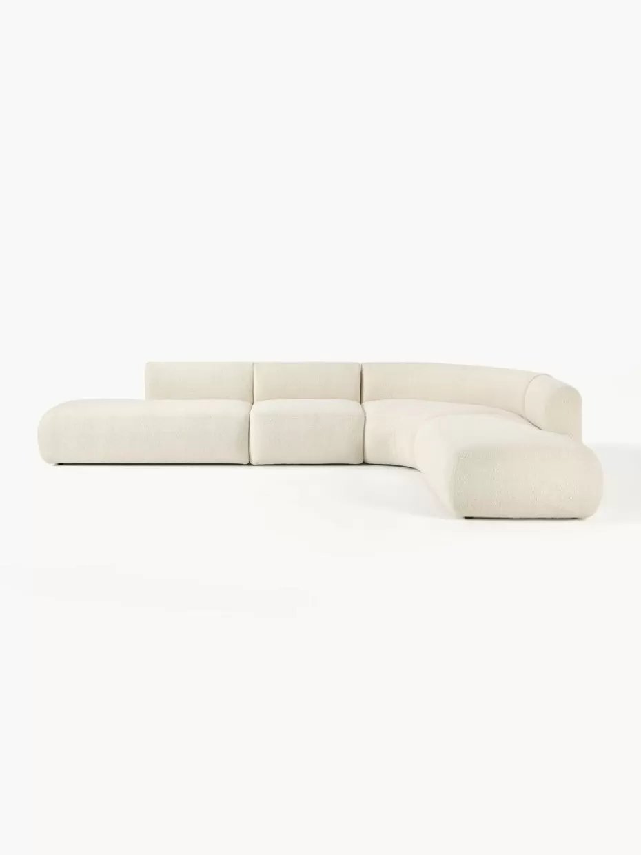 Sofas | Sofaserien-Westwing Collection Modulares Teddy-Ecksofa Sofia (4-Sitzer) Teddy Off White