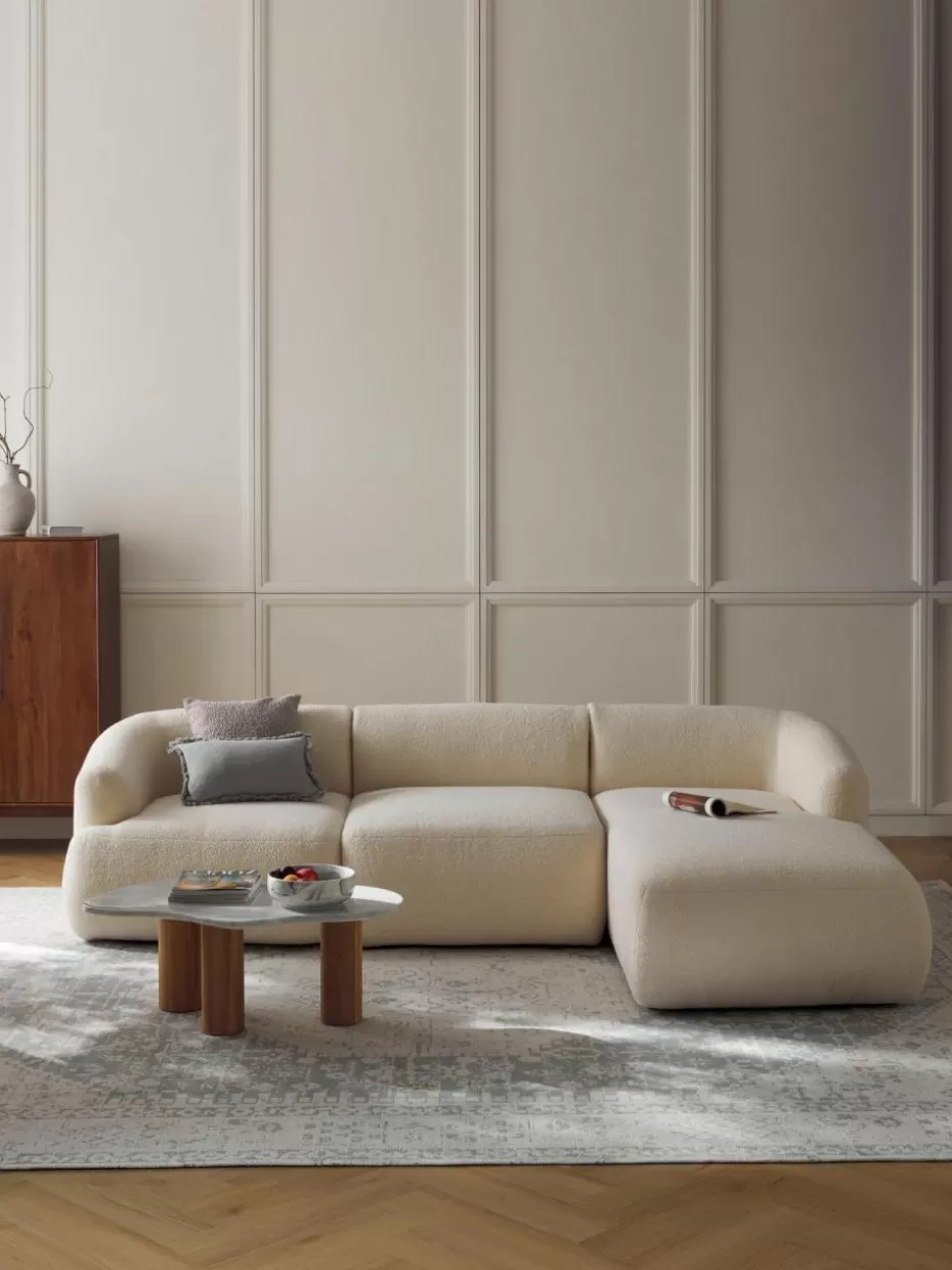 Sofas | Sofaserien-Westwing Collection Modulares Teddy-Ecksofa Sofia (3-Sitzer) Teddy Off White