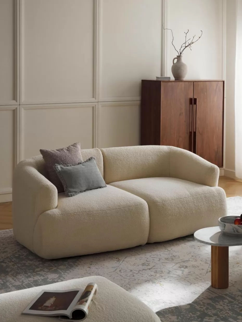 Sofas | Sofaserien-Westwing Collection Modulares Teddy-Sofa Sofia (2-Sitzer) Teddy Off White