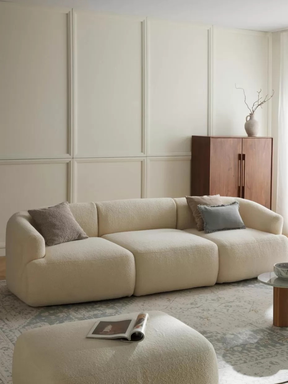Sofas | Sofaserien-Westwing Collection Modulares Teddy-Sofa Sofia (3-Sitzer) Teddy Off White
