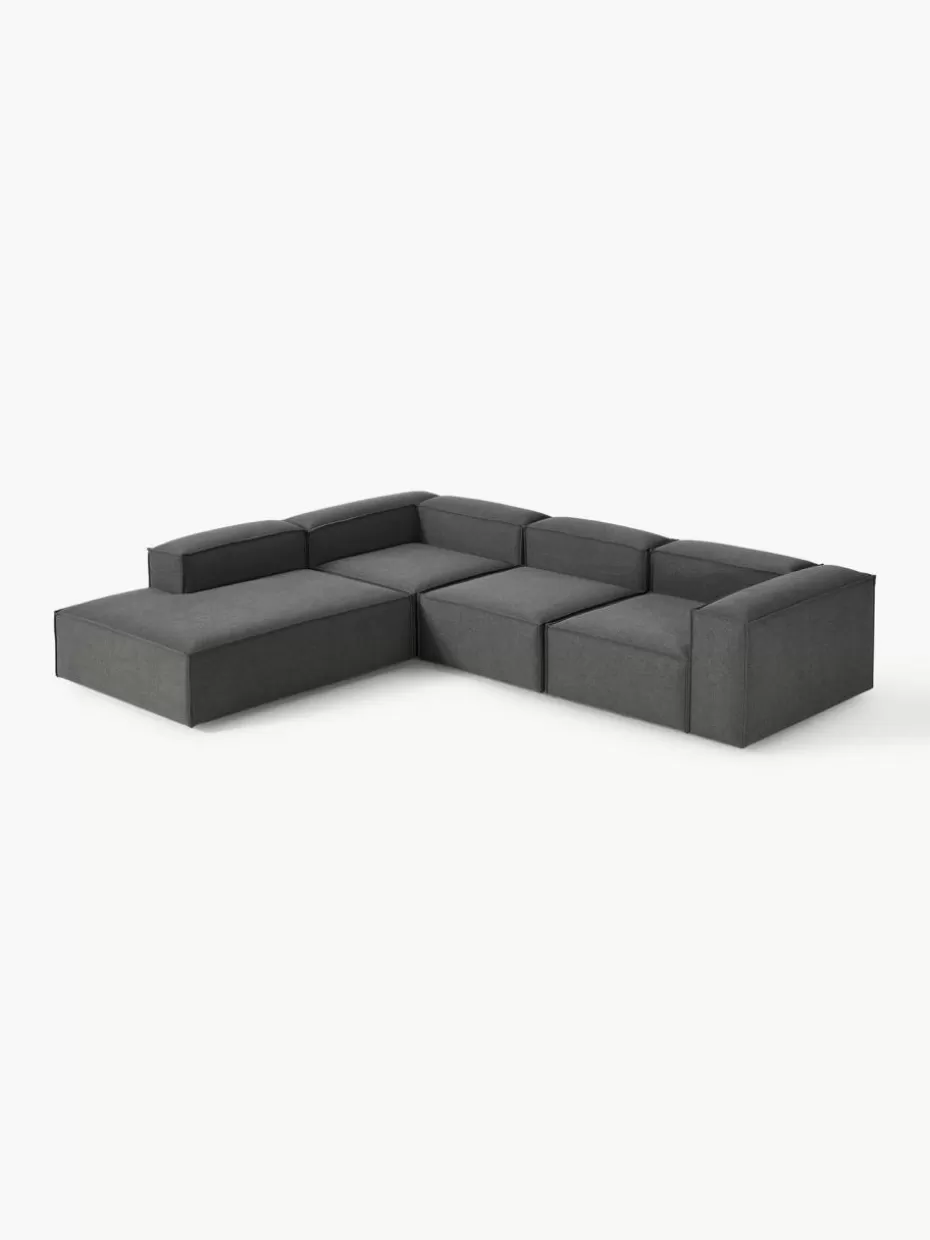 Sofas | Sofaserien-Westwing Collection Modulares XL-Ecksofa Lennon Webstoff Anthrazit