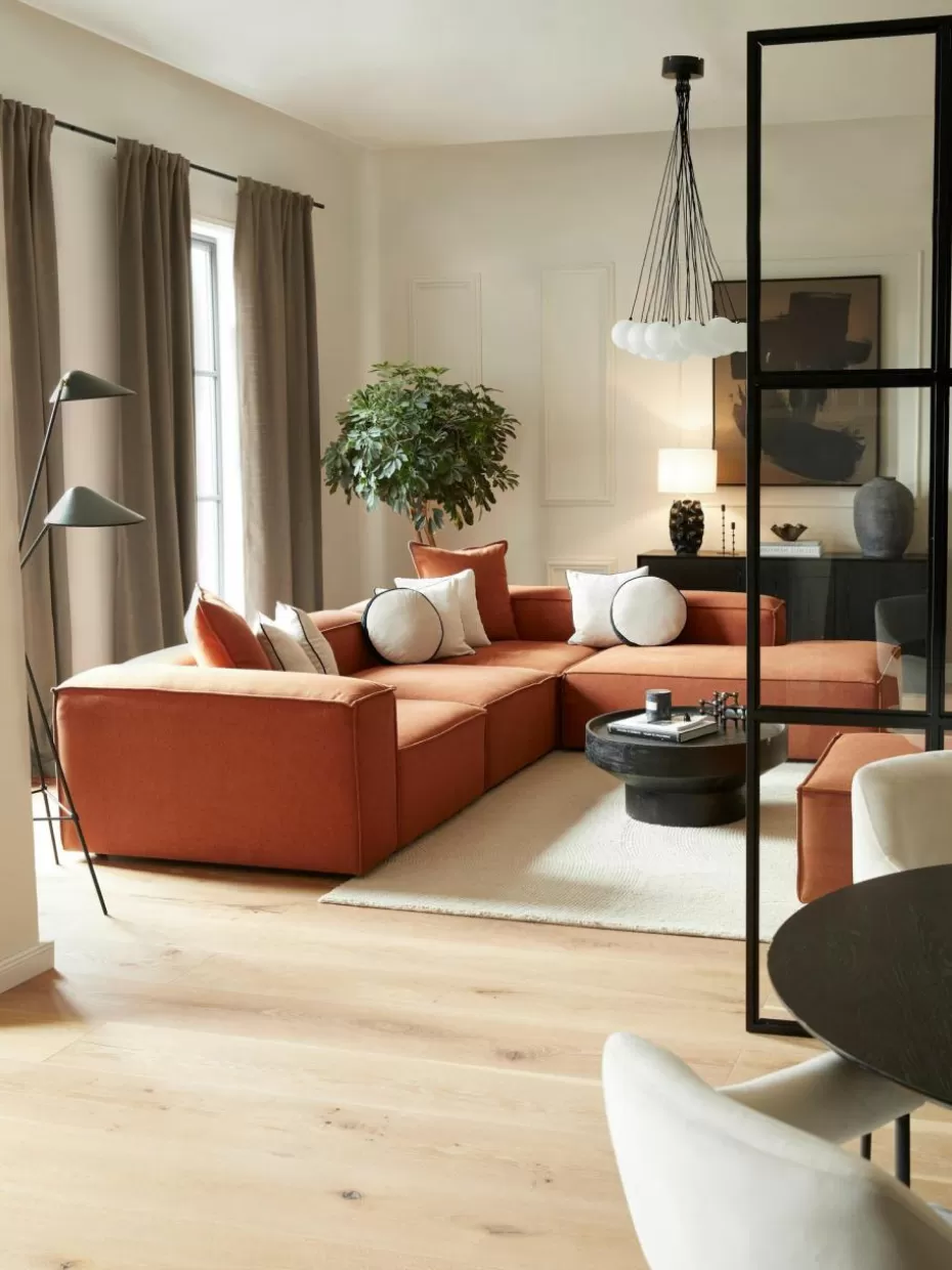 Sofas | Sofaserien-Westwing Collection Modulares XL-Ecksofa Lennon Webstoff Terrakotta