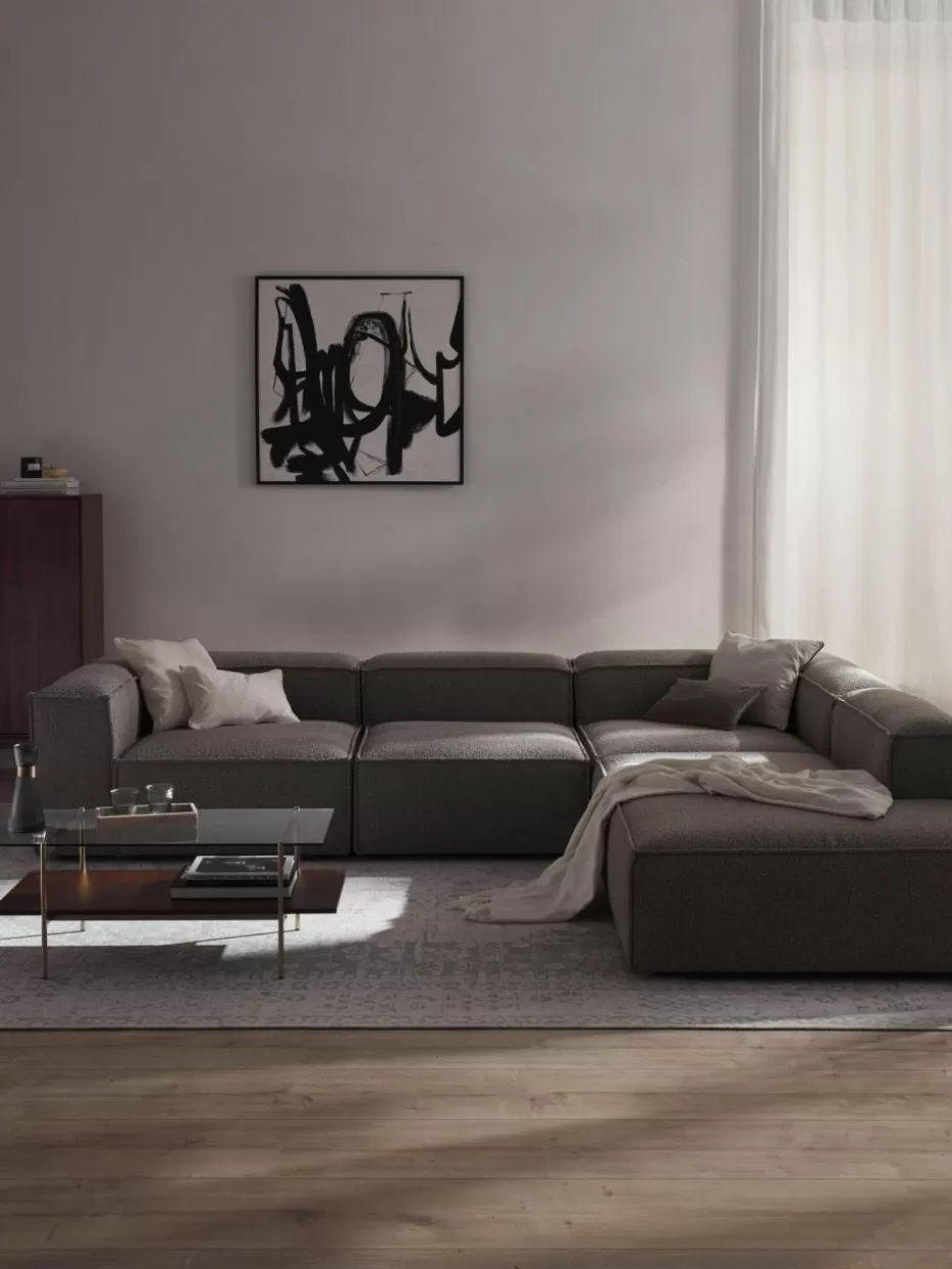 Sofas | Sofaserien-Westwing Collection Modulares XL-Ecksofa Lennon aus Bouclé Bouclé Greige