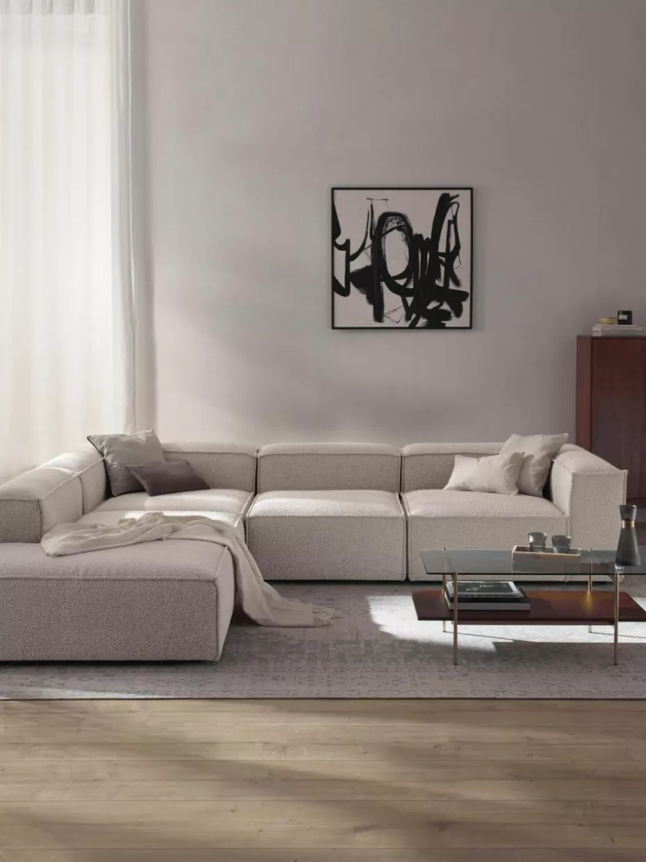 Sofas | Sofaserien-Westwing Collection Modulares XL-Ecksofa Lennon aus Bouclé Bouclé Off White