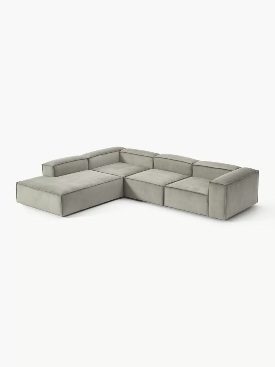 Sofas | Sofaserien-Westwing Collection Modulares XL-Ecksofa Lennon aus Cord Cord Grau