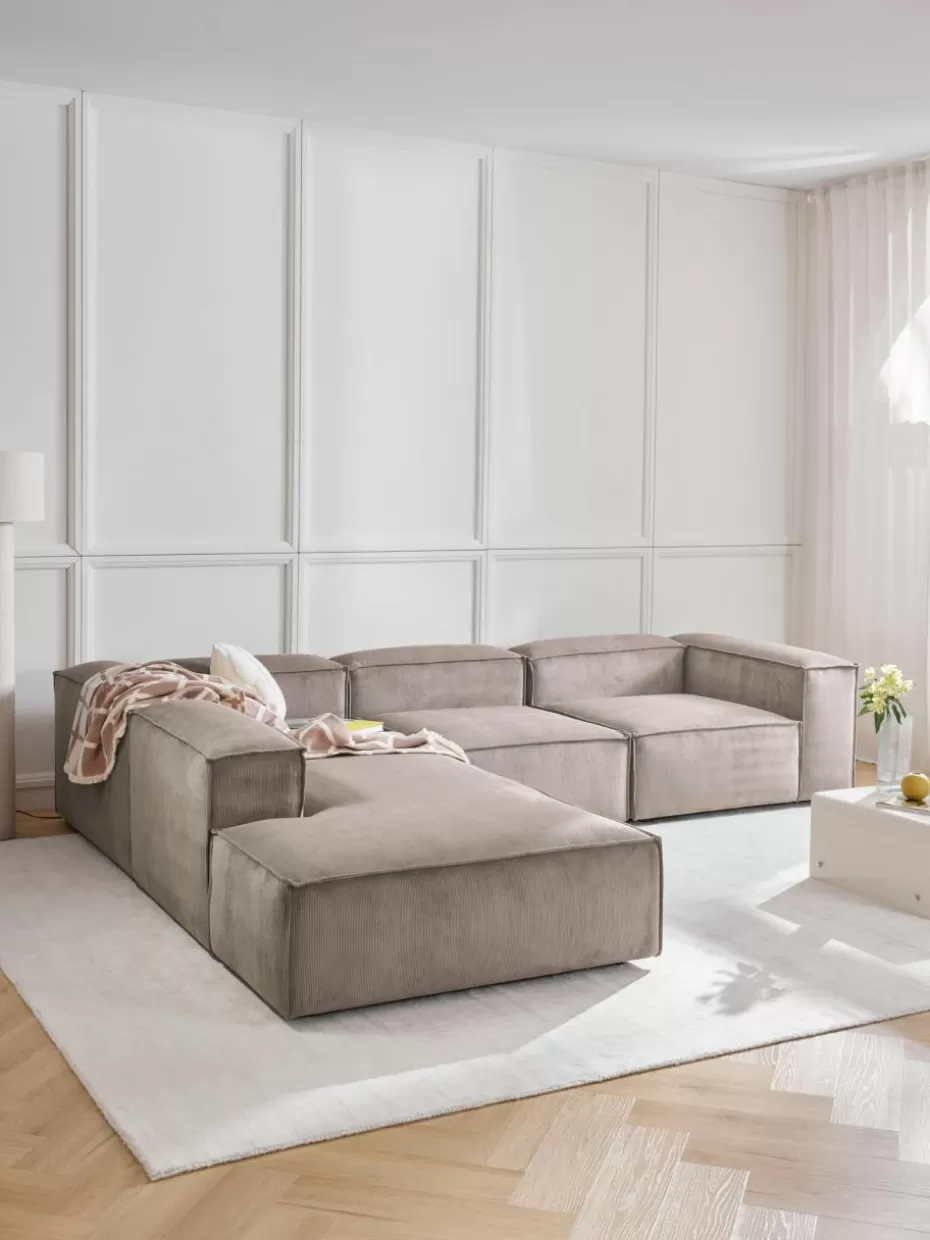 Sofas | Sofaserien-Westwing Collection Modulares XL-Ecksofa Lennon aus Cord Cord Taupe