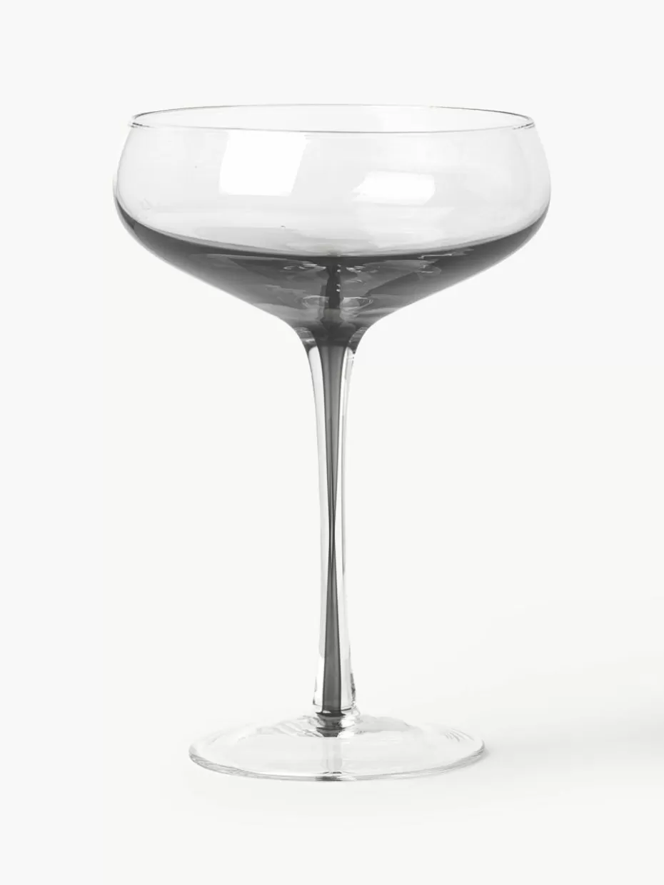 Weihnachtsgeschirr | Nordic Celebrations-Broste Copenhagen Mundgeblasene Champagnerschalen Smoke mit Farbverlauf, 4 Stück