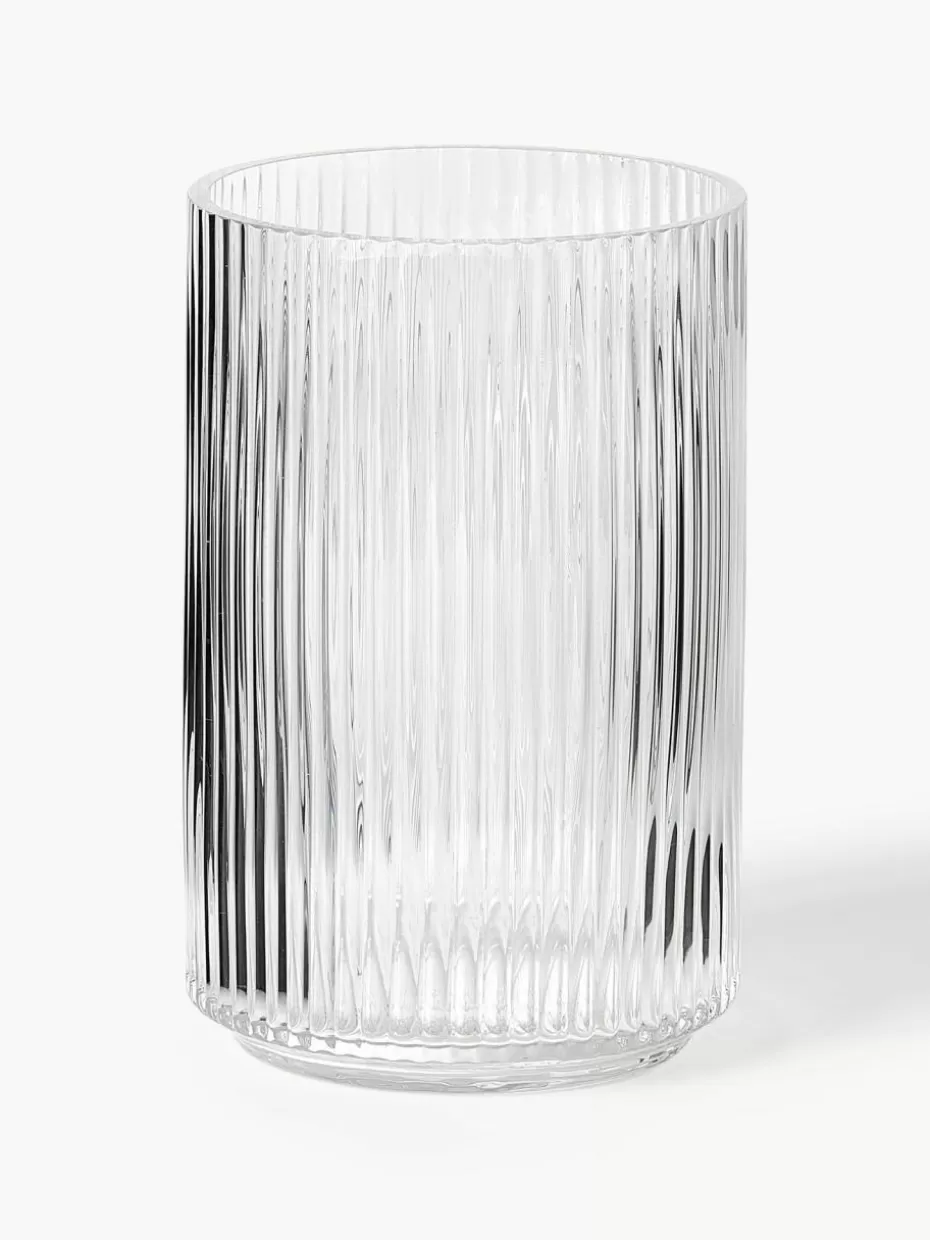 Vasen-Westwing Mundgeblasene Deko-Vase Carlo mit Rillenrelief, H 20 cm
