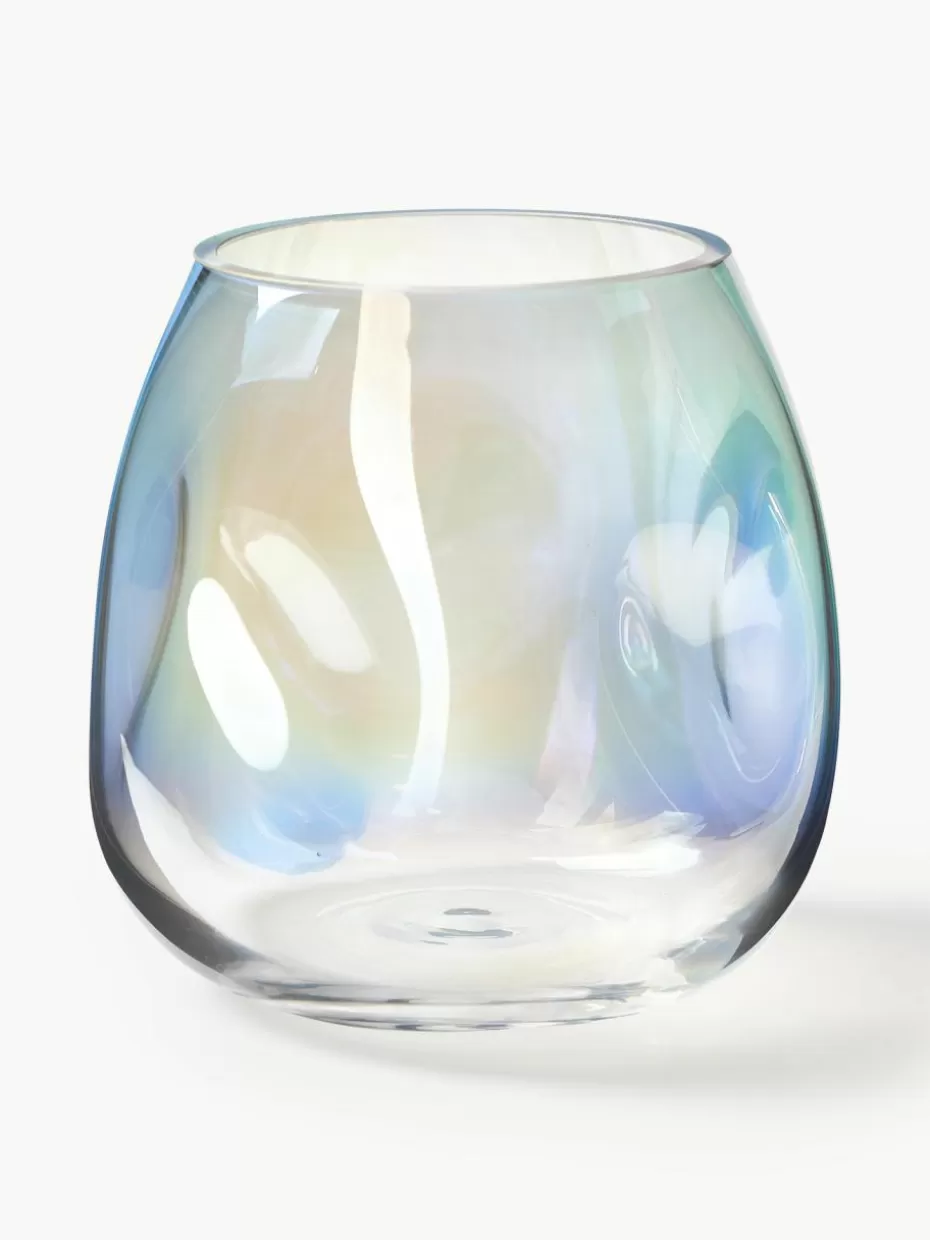 Vasen-Westwing Collection Mundgeblasene Glas-Vase Rainbow, H 17 cm Transparent, irisierend