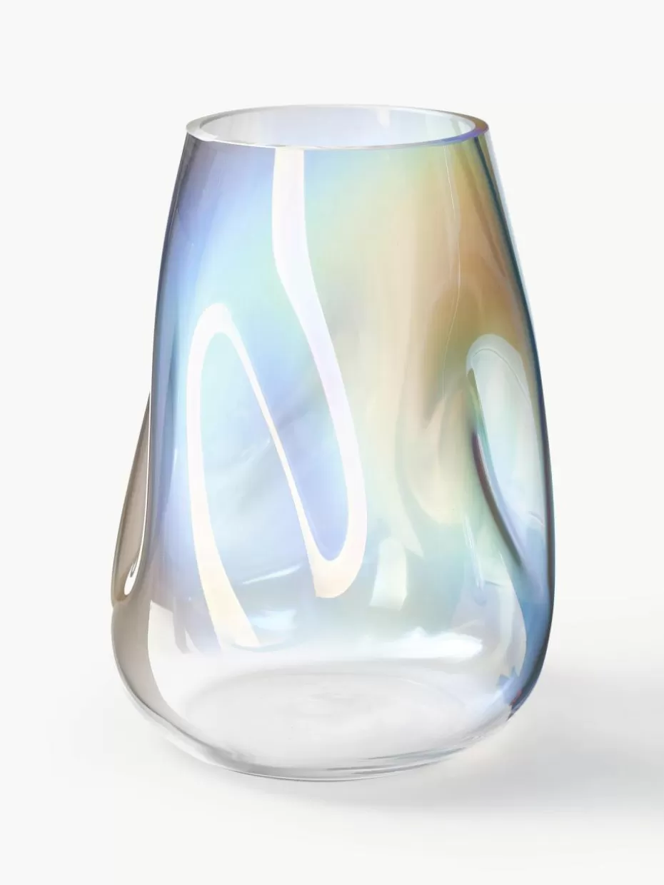 Vasen-Westwing Collection Mundgeblasene Glas-Vase Rainbow, H 26 cm Transparent, irisierend