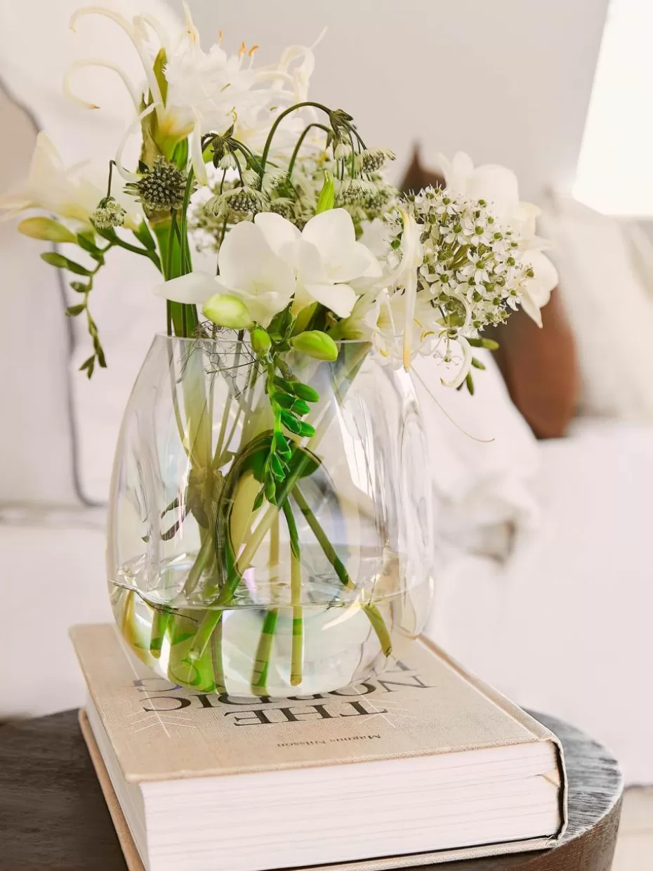 Vasen-Westwing Collection Mundgeblasene Glas-Vase Rainbow, H 17 cm Transparent, irisierend