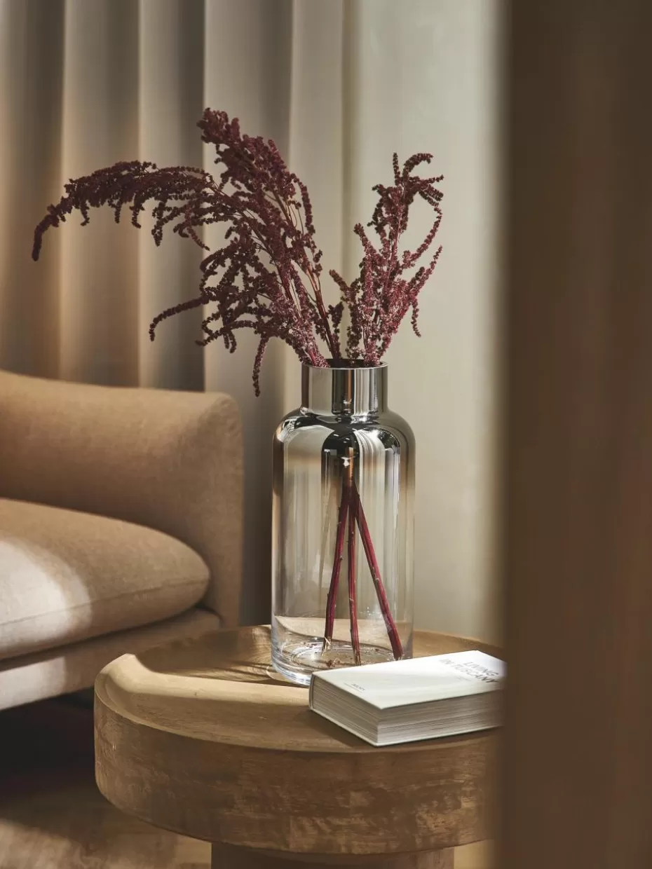 Vasen-Westwing Collection Mundgeblasene Glas-Vase Uma, H 35 cm Transparent, Chromfarben