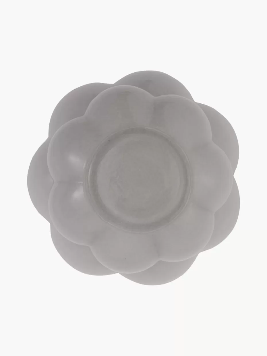 Vasen-Aytm Mundgeblasene Glas-Vase Uva, H 22 cm Hellgrau, glänzend