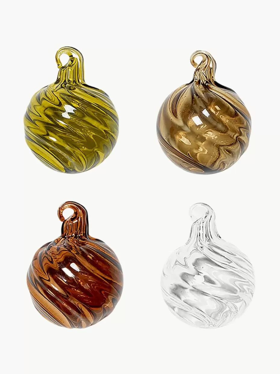 Weihnachtskugeln & Baumanhänger-ferm LIVING Mundgeblasene Glas-Weihnachtskugeln Twirl, 8er-Set