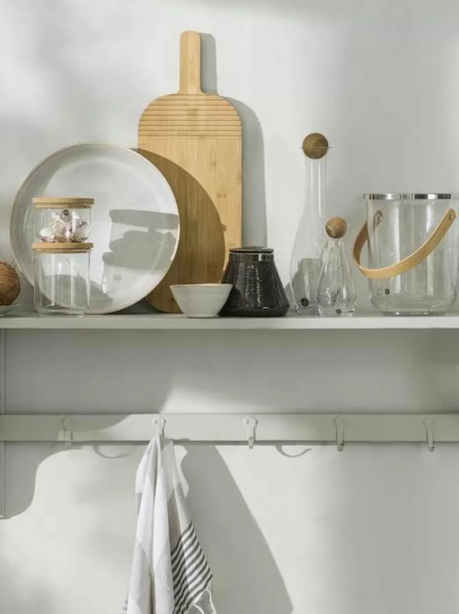 Kannen & Karaffen-Sagaform Mundgeblasene Karaffe Eden mit Holzdeckel, 1 L