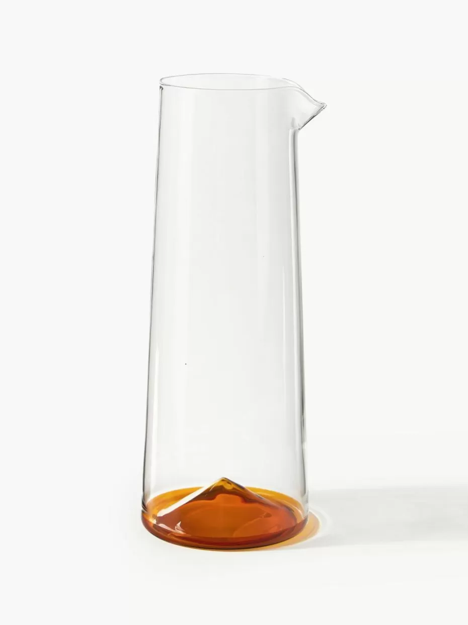 Kannen & Karaffen-Westwing Collection Mundgeblasene Karaffe Hadley, 1.3 L Transparent, Orange