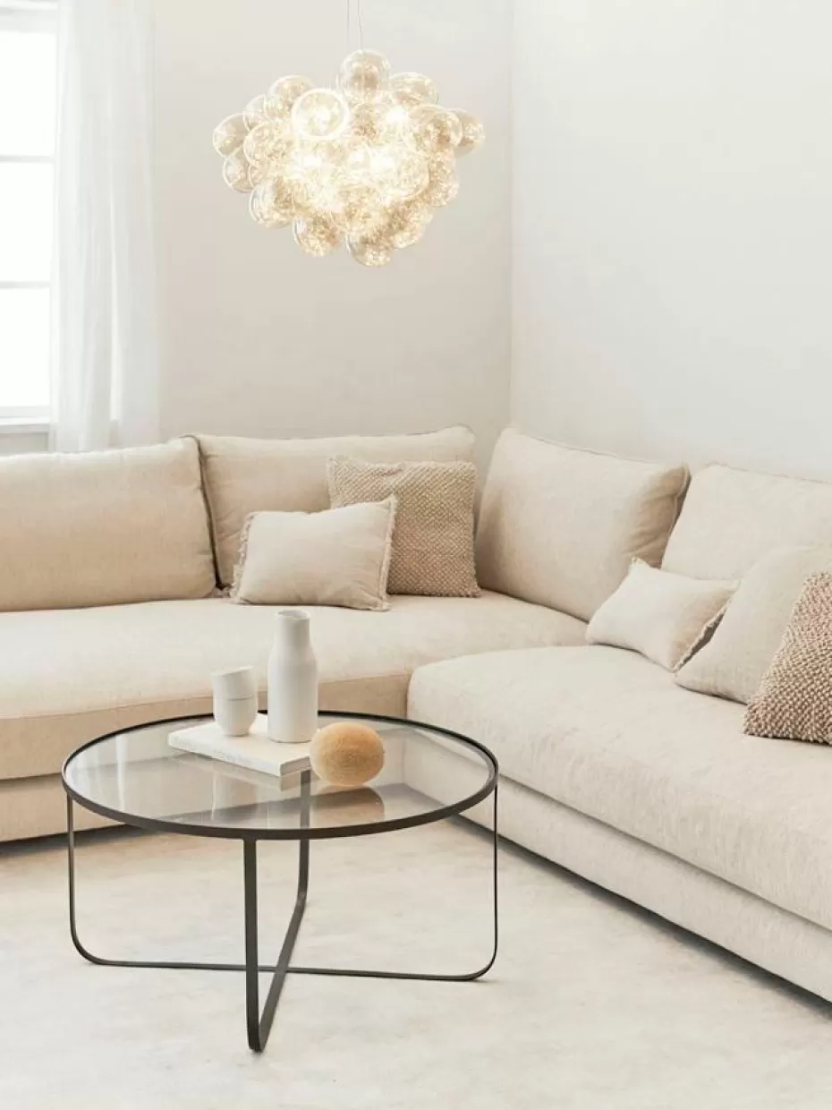 Pendelleuchten-By Rydens Mundgeblasene LED-Pendelleuchte Gross Beige