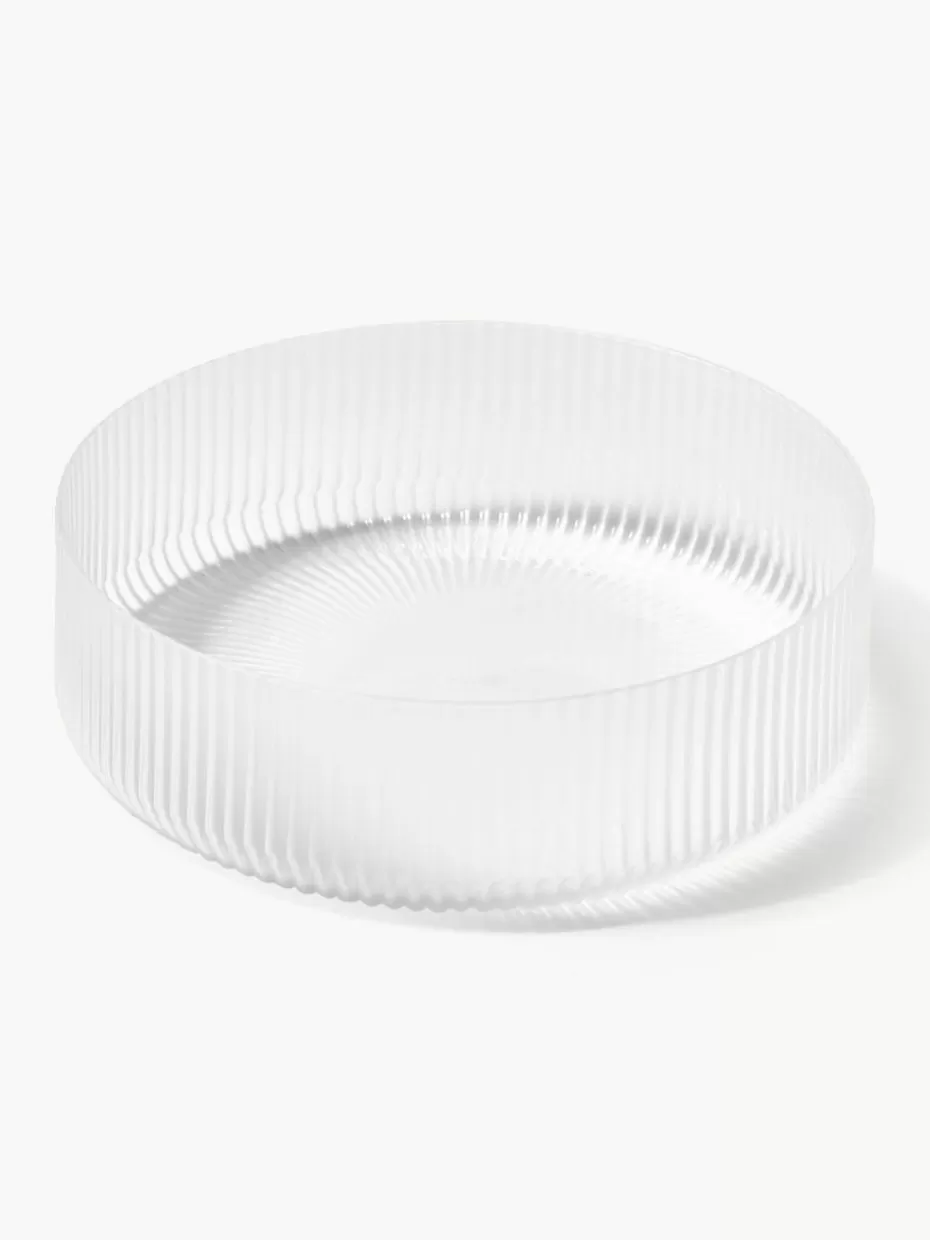 Servierplatten & Schüsseln-ferm LIVING Mundgeblasene Servierschälchen Ripple mit Rillenstruktur, 4 Stück Semi-transparent, matt