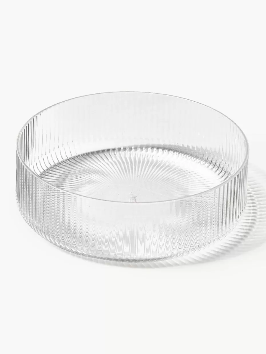 Servierplatten & Schüsseln-ferm LIVING Mundgeblasene Servierschälchen Ripple mit Rillenstruktur, 4 Stück Transparent, glänzend