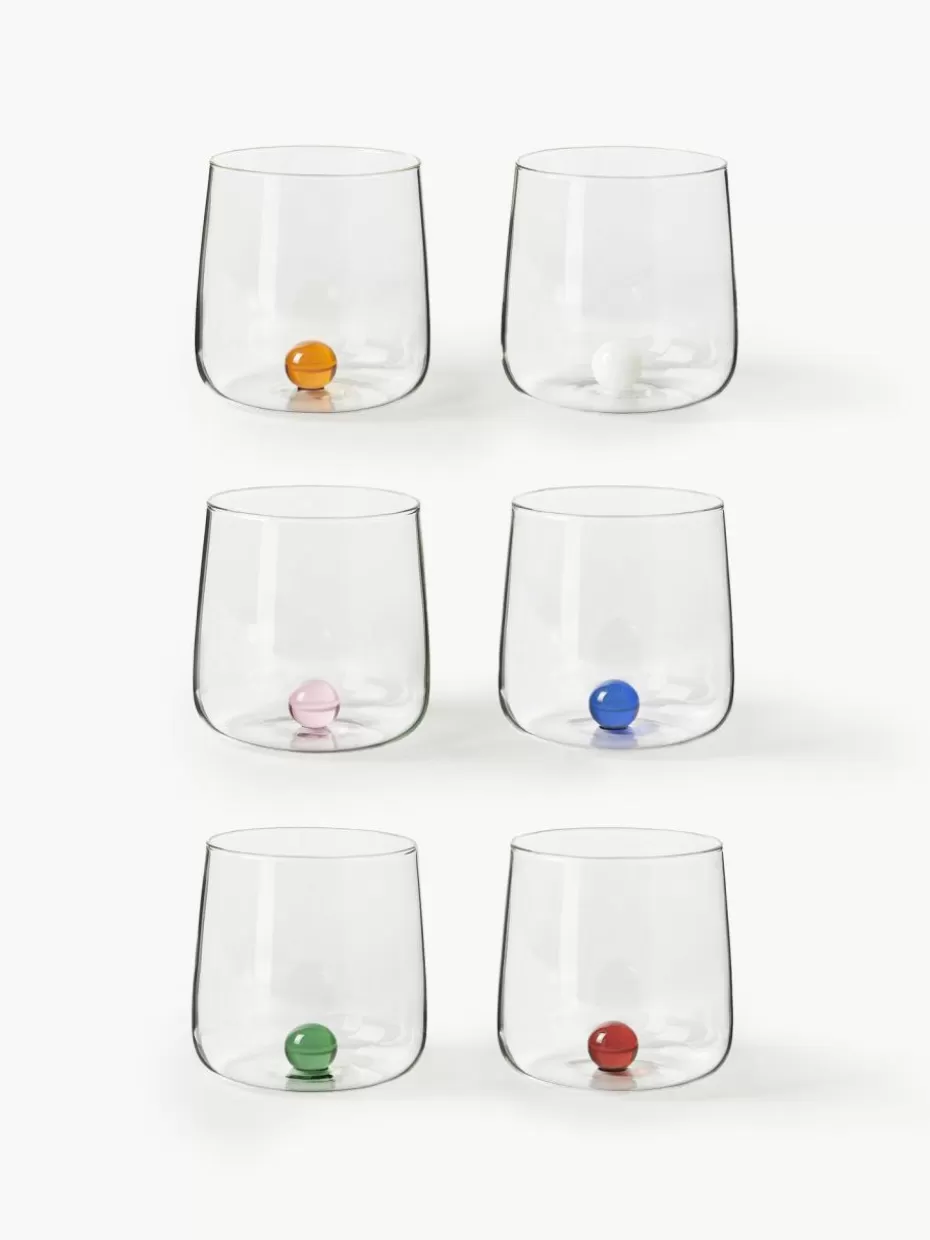 Wassergläser-Zafferano Mundgeblasene Wassergläser Bilia aus Borosilikatglas, 6er-Set