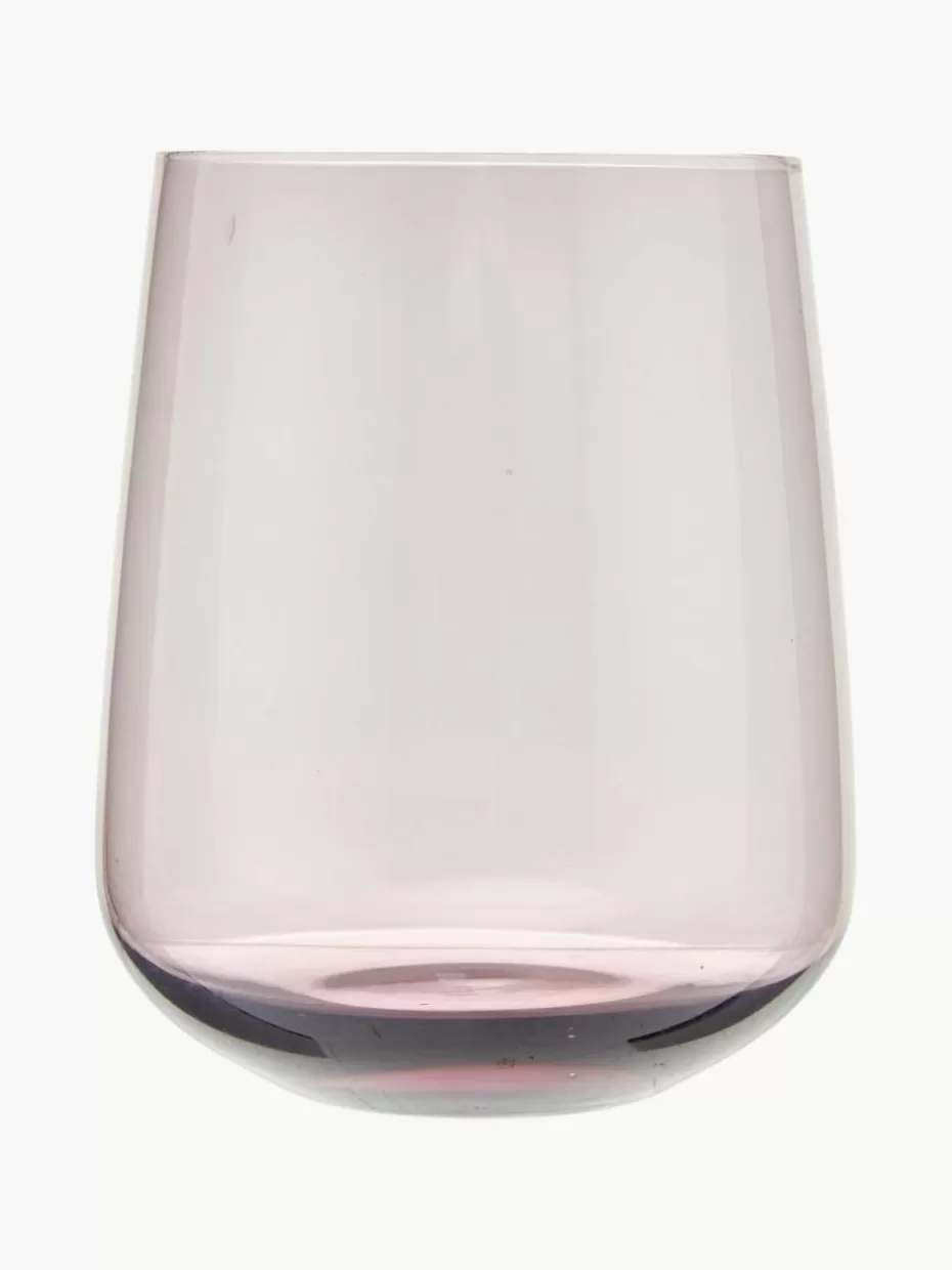 Wassergläser-Bitossi Home Mundgeblasene Wassergläser Diseguale in unterschiedlichen Farben und Formen, 6er-Set