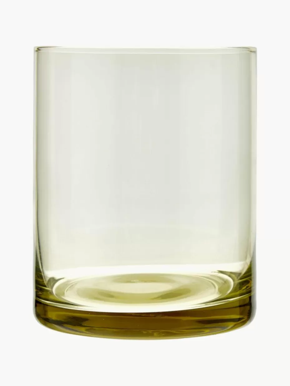 Wassergläser-Bitossi Home Mundgeblasene Wassergläser Diseguale in unterschiedlichen Farben und Formen, 6er-Set