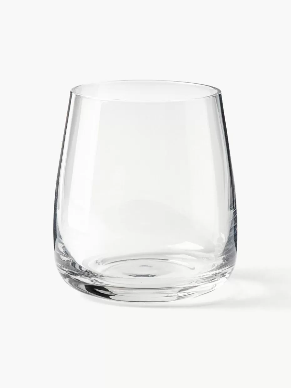 Wassergläser-Westwing Collection Mundgeblasene Wassergläser Ellery, 4 Stück Transparent