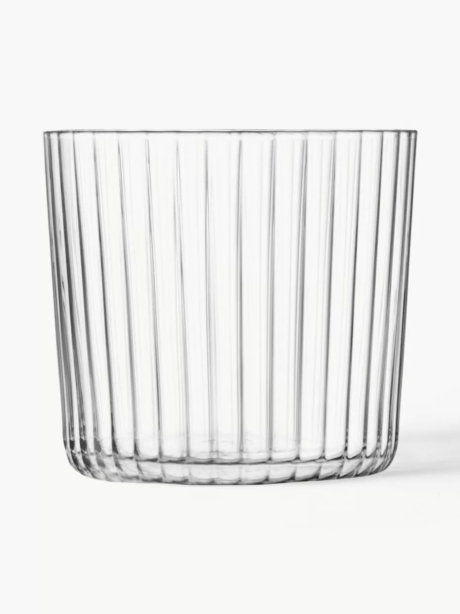Wassergläser-Lsa International Mundgeblasene Wassergläser Gio mit Rillenstruktur, 4 Stück