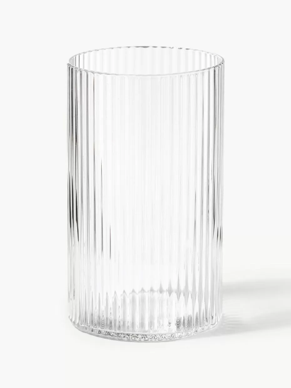 Wassergläser-ferm LIVING Mundgeblasener Deckel Ripple für Karaffe Transparent, glänzend