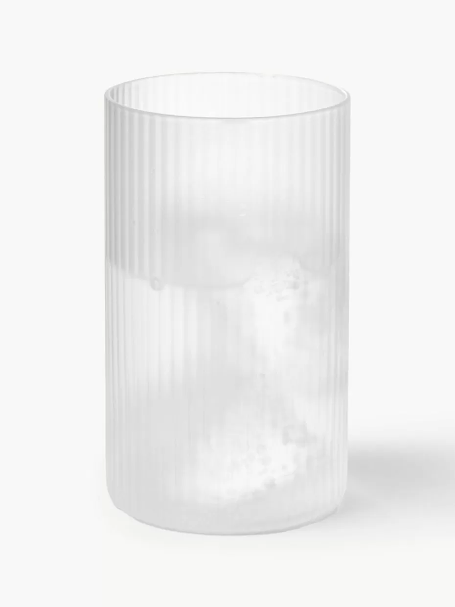 Wassergläser-ferm LIVING Mundgeblasener Deckel Ripple für Karaffe Semi-transparent, matt