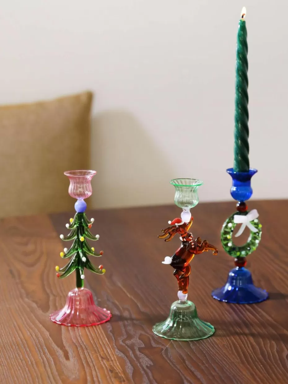 Weihnachtskerzen & Kerzenhalter | Glow-Up-&k amsterdam Mundgeblasener Glas-Kerzenhalter Merry Tree