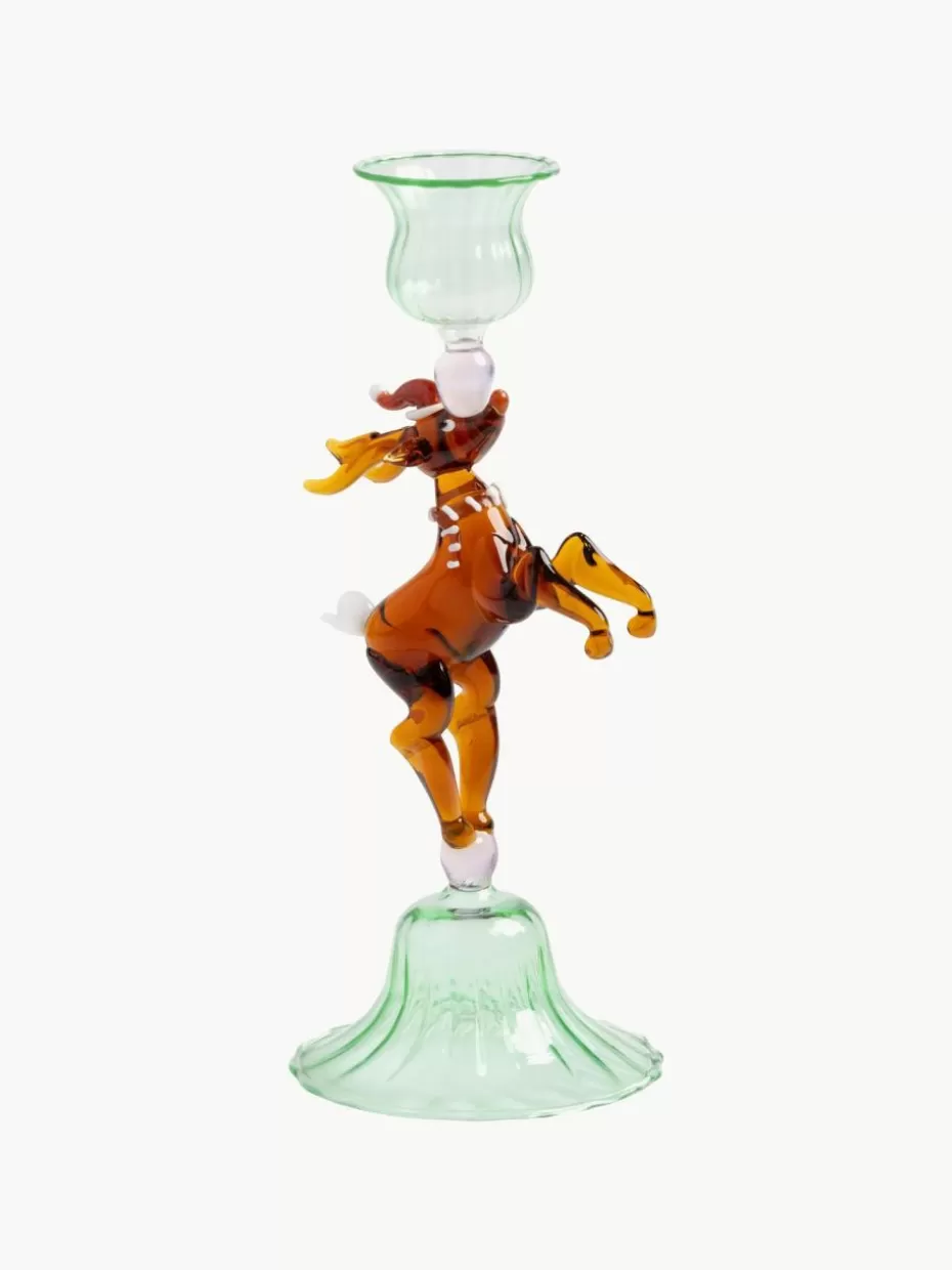 Weihnachtskerzen & Kerzenhalter | Glow-Up-&k amsterdam Mundgeblasener Glas-Kerzenhalter Reindeer