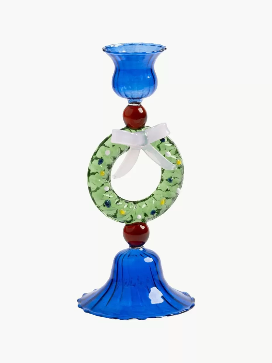 Weihnachtskerzen & Kerzenhalter | Glow-Up-&k amsterdam Mundgeblasener Glas-Kerzenhalter Wreath