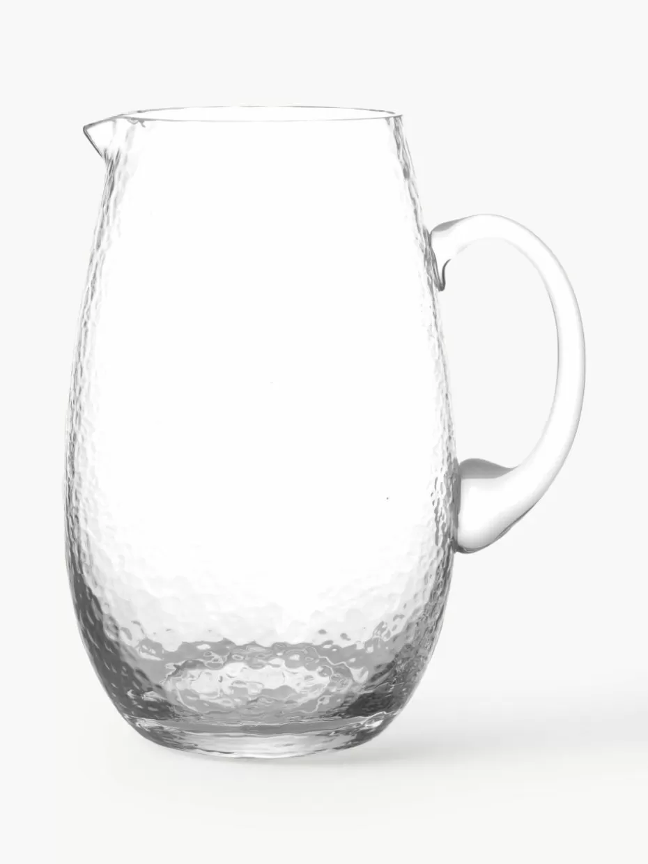 Kannen & Karaffen-Broste Copenhagen Mundgeblasener Krug Hammered, 2 L Transparent