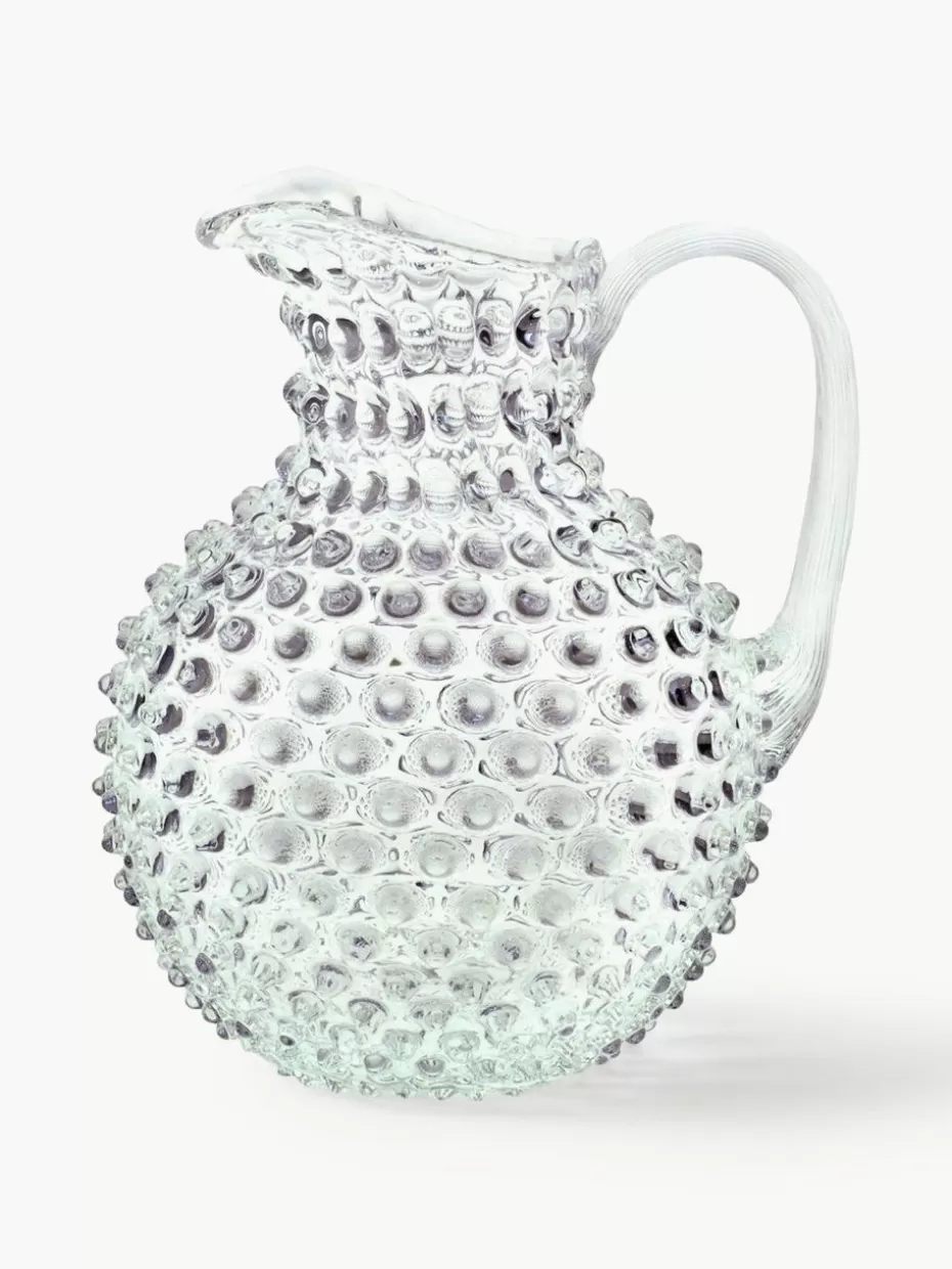 Kannen & Karaffen-Anna von Lipa Mundgeblasener Krug Hobnail, 2 L Mintgrün, Transparent