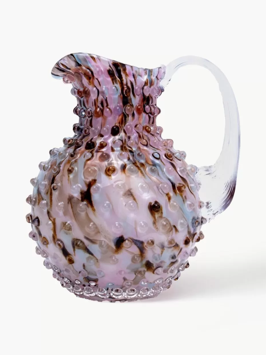 Kannen & Karaffen-Anna von Lipa Mundgeblasener Krug Hobnail, 2 L Lila, Bunt, transparent