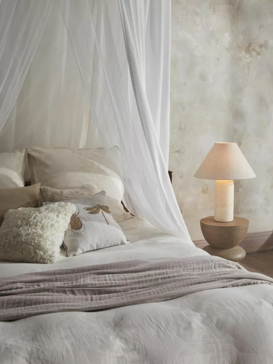 Bettwäsche-Westwing Collection Musselin-Bettdeckenbezug Jasmina mit floralem Muster Hellbeige