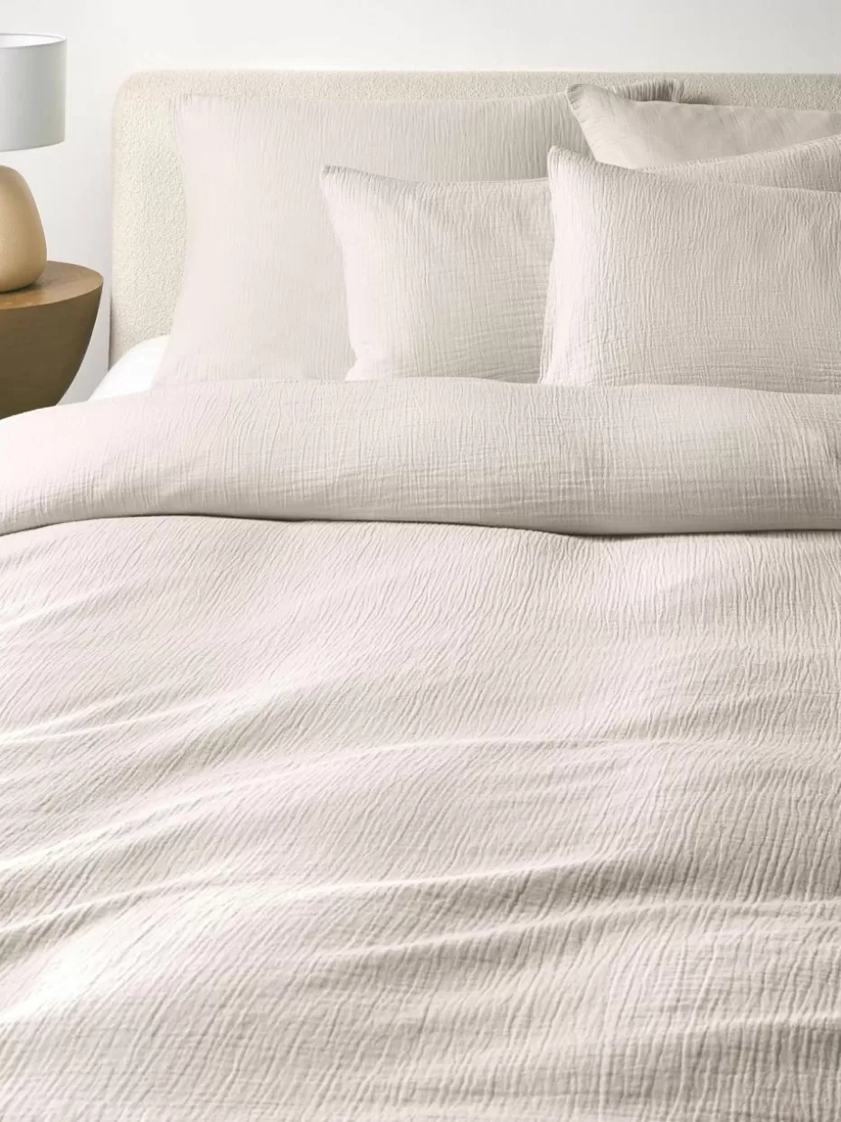 Bettwäsche-Westwing Collection Musselin-Bettdeckenbezug Odile Hellbeige